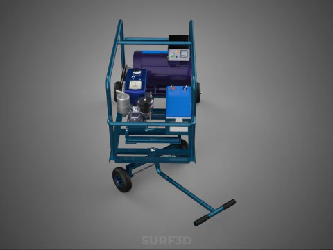ALTERNATOR DYNAMO DIESEL ENGINE POWER GENERATOR SET GENSET MOTOR 3D Model