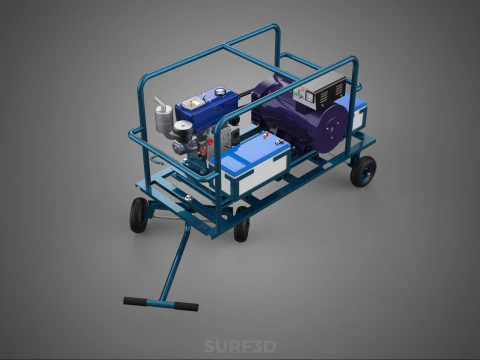 ALTERNATOR DYNAMO DIESEL ENGINE POWER GENERATOR SET GENSET MOTOR 3D Model