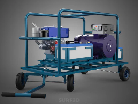 ALTERNATOR DYNAMO DIESEL ENGINE POWER GENERATOR SET GENSET MOTOR 3D Model