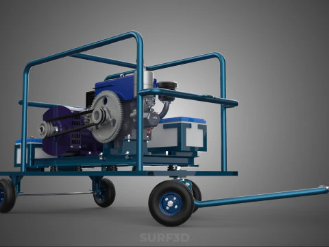 ALTERNATOR DYNAMO DIESEL ENGINE POWER GENERATOR SET GENSET MOTOR 3D Model