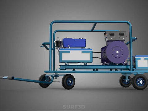 ALTERNATOR DYNAMO DIESEL ENGINE POWER GENERATOR SET GENSET MOTOR 3D Model
