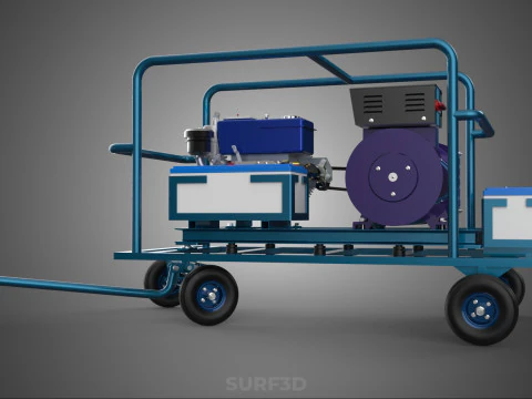 ALTERNATOR DYNAMO DIESEL ENGINE POWER GENERATOR SET GENSET MOTOR 3D Model