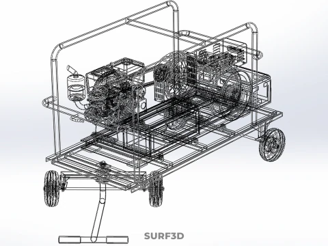 ALTERNATOR DYNAMO DIESEL ENGINE POWER GENERATOR SET GENSET MOTOR 3D Model