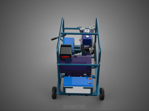 CHARIOT UTILITAIRE &Agrave; ROUES MOTEUR G&Eacute;N&Eacute;RATEUR DE BANQUES D'ALIMENTATION &Agrave; DOUBLE BATTERIE Modèle 3D