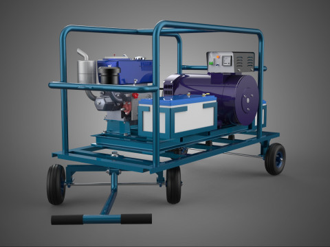 CHARIOT UTILITAIRE &Agrave; ROUES MOTEUR G&Eacute;N&Eacute;RATEUR DE BANQUES D'ALIMENTATION &Agrave; DOUBLE BATTERIE Modèle 3D