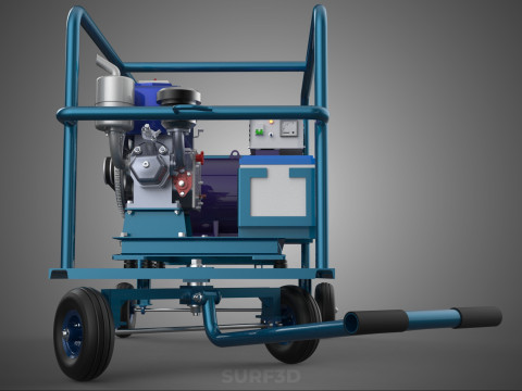 CHARIOT UTILITAIRE &Agrave; ROUES MOTEUR G&Eacute;N&Eacute;RATEUR DE BANQUES D'ALIMENTATION &Agrave; DOUBLE BATTERIE Modèle 3D