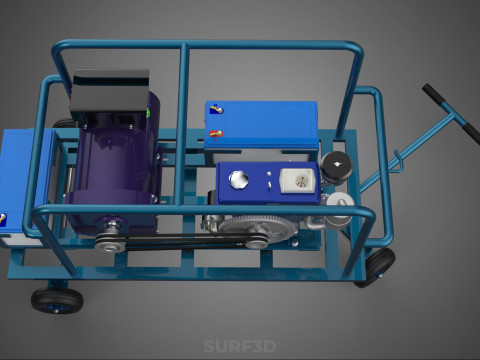 CHARIOT UTILITAIRE &Agrave; ROUES MOTEUR G&Eacute;N&Eacute;RATEUR DE BANQUES D'ALIMENTATION &Agrave; DOUBLE BATTERIE Modèle 3D