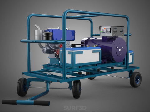 CHARIOT UTILITAIRE &Agrave; ROUES MOTEUR G&Eacute;N&Eacute;RATEUR DE BANQUES D'ALIMENTATION &Agrave; DOUBLE BATTERIE Modèle 3D