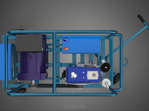 CHARIOT UTILITAIRE &Agrave; ROUES MOTEUR G&Eacute;N&Eacute;RATEUR DE BANQUES D'ALIMENTATION &Agrave; DOUBLE BATTERIE Modèle 3D