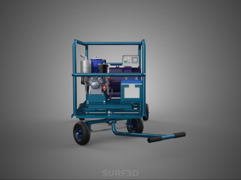 CHARIOT UTILITAIRE &Agrave; ROUES MOTEUR G&Eacute;N&Eacute;RATEUR DE BANQUES D'ALIMENTATION &Agrave; DOUBLE BATTERIE Modèle 3D