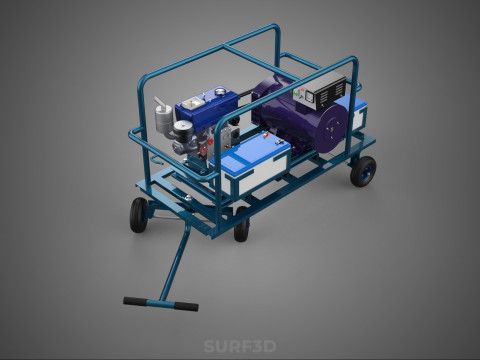 CHARIOT UTILITAIRE &Agrave; ROUES MOTEUR G&Eacute;N&Eacute;RATEUR DE BANQUES D'ALIMENTATION &Agrave; DOUBLE BATTERIE Modèle 3D