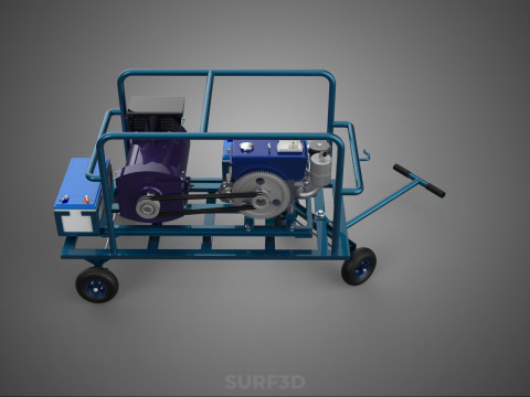 CHARIOT UTILITAIRE &Agrave; ROUES MOTEUR G&Eacute;N&Eacute;RATEUR DE BANQUES D'ALIMENTATION &Agrave; DOUBLE BATTERIE Modèle 3D