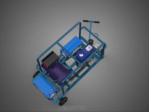 CHARIOT UTILITAIRE &Agrave; ROUES MOTEUR G&Eacute;N&Eacute;RATEUR DE BANQUES D'ALIMENTATION &Agrave; DOUBLE BATTERIE Modèle 3D