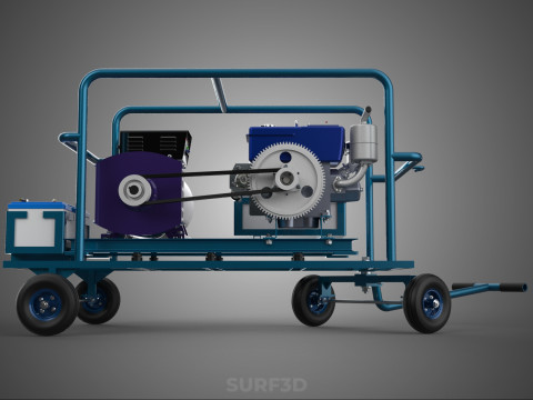 CHARIOT UTILITAIRE &Agrave; ROUES MOTEUR G&Eacute;N&Eacute;RATEUR DE BANQUES D'ALIMENTATION &Agrave; DOUBLE BATTERIE Modèle 3D
