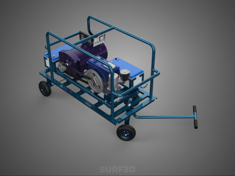 CHARIOT UTILITAIRE &Agrave; ROUES MOTEUR G&Eacute;N&Eacute;RATEUR DE BANQUES D'ALIMENTATION &Agrave; DOUBLE BATTERIE Modèle 3D