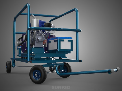 CHARIOT UTILITAIRE &Agrave; ROUES MOTEUR G&Eacute;N&Eacute;RATEUR DE BANQUES D'ALIMENTATION &Agrave; DOUBLE BATTERIE Modèle 3D