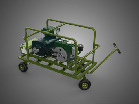 ARMEE MILIT&Auml;R TAKTISCHES FELDGENERATOR-SET GENSET RADWAGEN 3D Modell