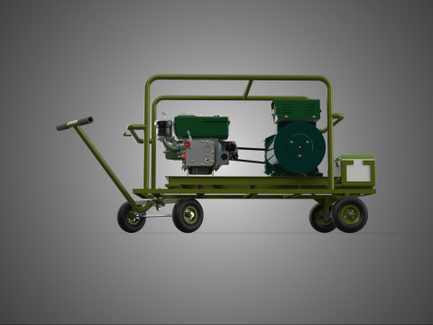 MILIT&Auml;R-ARMEE-TAKTISCHER STROMGENERATOR-SATZ, GENSET-DIESELMOTOR 3D Modell