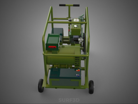 GRUPPO ELETTROGENO PER CAMPO MILITARE SUPPORTO TATTICO BATTAGLIA GUERRA KW Modello 3D