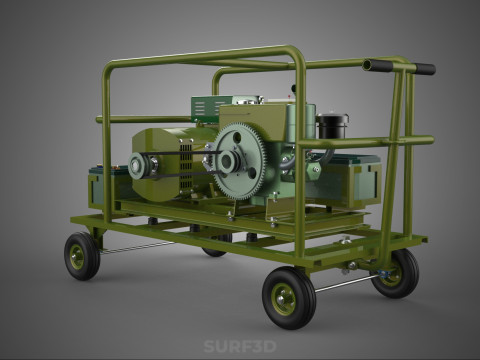 GRUPPO ELETTROGENO PER CAMPO MILITARE SUPPORTO TATTICO BATTAGLIA GUERRA KW Modello 3D