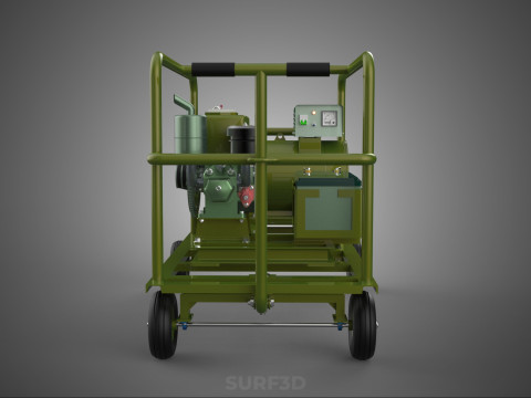 GRUPPO ELETTROGENO PER CAMPO MILITARE SUPPORTO TATTICO BATTAGLIA GUERRA KW Modello 3D