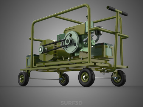 GRUPPO ELETTROGENO PER CAMPO MILITARE SUPPORTO TATTICO BATTAGLIA GUERRA KW Modello 3D