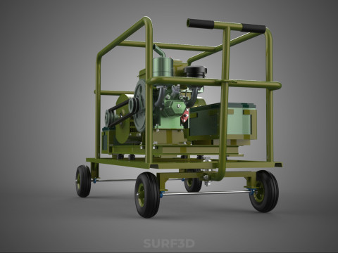 GRUPPO ELETTROGENO PER CAMPO MILITARE SUPPORTO TATTICO BATTAGLIA GUERRA KW Modello 3D