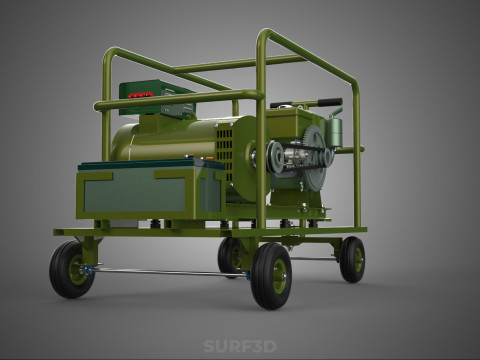 GRUPPO ELETTROGENO PER CAMPO MILITARE SUPPORTO TATTICO BATTAGLIA GUERRA KW Modello 3D