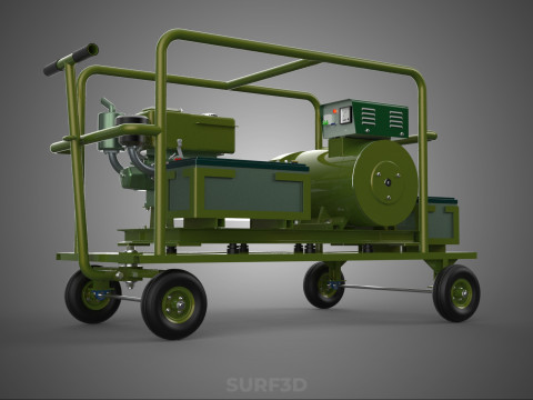 GRUPPO ELETTROGENO PER CAMPO MILITARE SUPPORTO TATTICO BATTAGLIA GUERRA KW Modello 3D