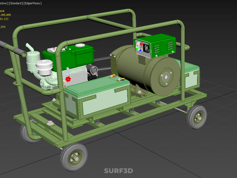 GRUPPO ELETTROGENO PER CAMPO MILITARE SUPPORTO TATTICO BATTAGLIA GUERRA KW Modello 3D