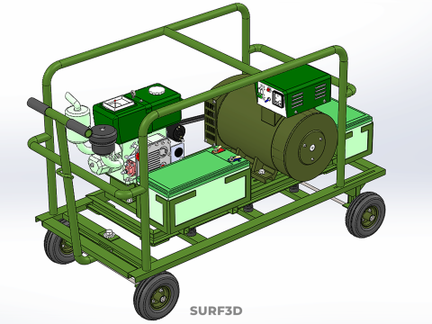 GRUPPO ELETTROGENO PER CAMPO MILITARE SUPPORTO TATTICO BATTAGLIA GUERRA KW Modello 3D