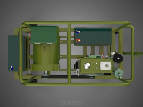 STANDARD GREEN ARMY MILITARY GENSET GENERATOR SET DIESEL ENGINE 3D Model