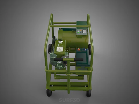 STANDARD GREEN ARMY MILITARY GENSET GENERATOR SET DIESEL ENGINE 3D Model