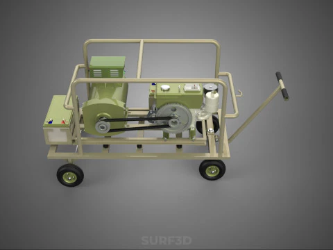 DESERT MILITARY ARMY DIESEL POWER GENERATOR SET GENSET ARID TAN 3D Model