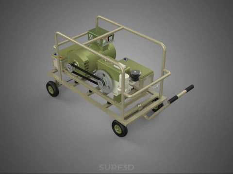 DESERT MILITARY ARMY DIESEL POWER GENERATOR SET GENSET ARID TAN 3D Model