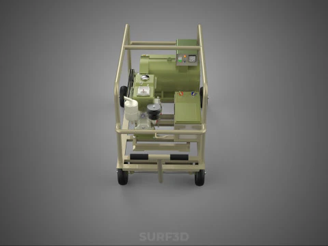 DESERT MILITARY ARMY DIESEL POWER GENERATOR SET GENSET ARID TAN 3D Model