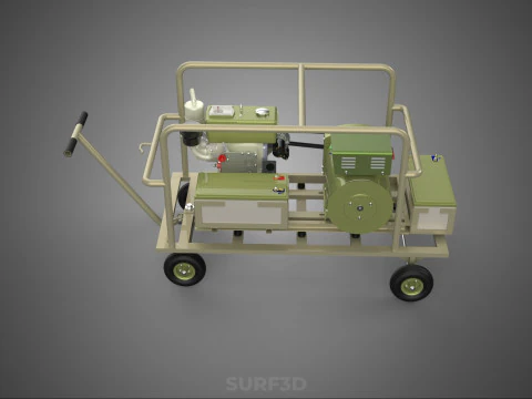 DESERT MILITARY ARMY DIESEL POWER GENERATOR SET GENSET ARID TAN 3D Model
