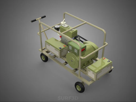DESERT MILITARY ARMY DIESEL POWER GENERATOR SET GENSET ARID TAN 3D Model