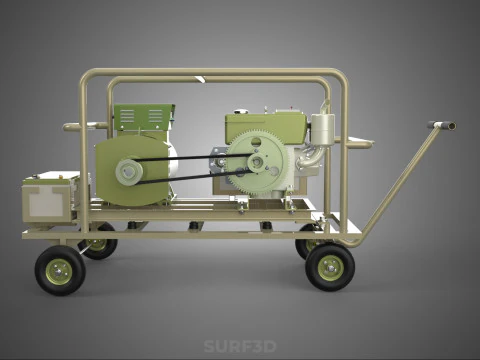 DESERT MILITARY ARMY DIESEL POWER GENERATOR SET GENSET ARID TAN 3D Model