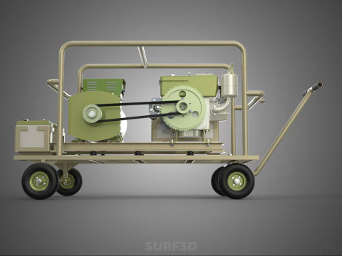 DESERT MILITARY ARMY DIESEL POWER GENERATOR SET GENSET ARID TAN 3D Model