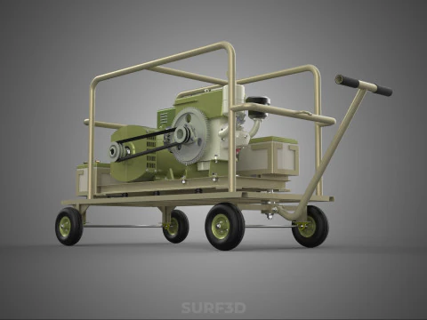 DESERT MILITARY ARMY DIESEL POWER GENERATOR SET GENSET ARID TAN 3D Model