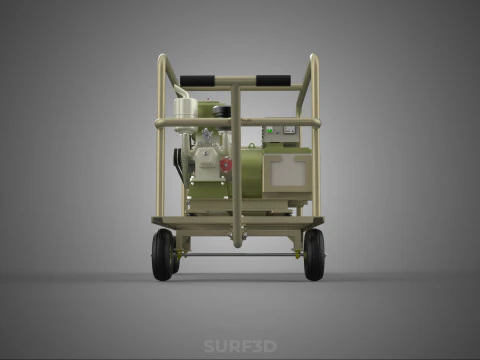 DESERT MILITARY ARMY DIESEL POWER GENERATOR SET GENSET ARID TAN 3D Model