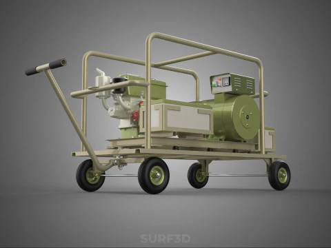 DESERT MILITARY ARMY DIESEL POWER GENERATOR SET GENSET ARID TAN 3D Model