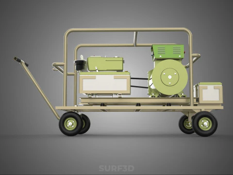 DESERT MILITARY ARMY DIESEL POWER GENERATOR SET GENSET ARID TAN 3D Model