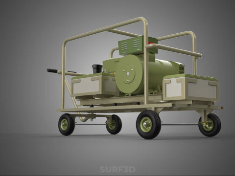 DESERT MILITARY ARMY DIESEL POWER GENERATOR SET GENSET ARID TAN 3D Model