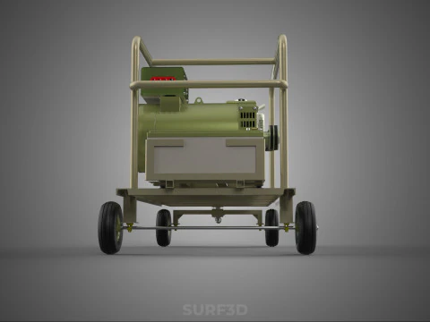 DESERT MILITARY ARMY DIESEL POWER GENERATOR SET GENSET ARID TAN 3D Model