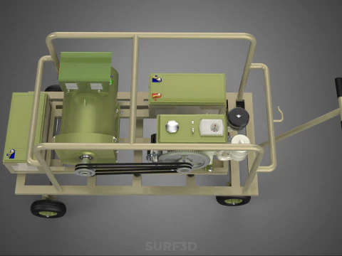 DESERT MILITARY ARMY DIESEL POWER GENERATOR SET GENSET ARID TAN 3D Model