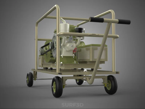 DESERT MILITARY ARMY DIESEL POWER GENERATOR SET GENSET ARID TAN 3D Model