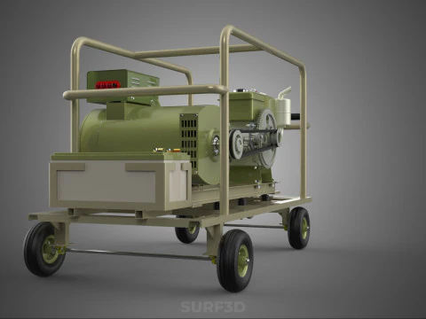 DESERT MILITARY ARMY DIESEL POWER GENERATOR SET GENSET ARID TAN 3D Model