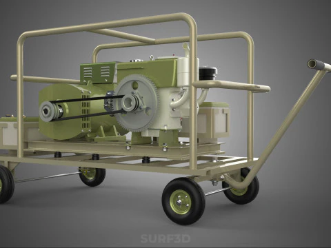 DESERT MILITARY ARMY DIESEL POWER GENERATOR SET GENSET ARID TAN 3D Model